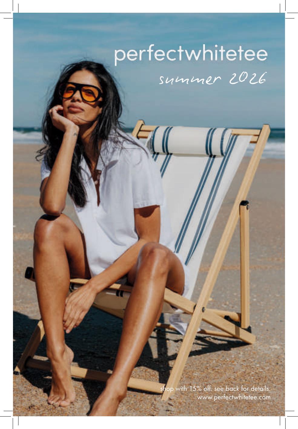 Summer 2026 catalogue cover for perfectwhitetee