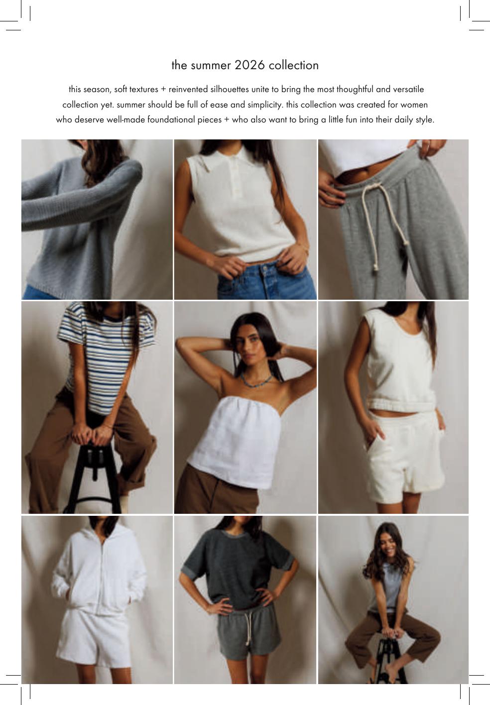 Collection statement and introductory spread from the Summer 2026 lookbook